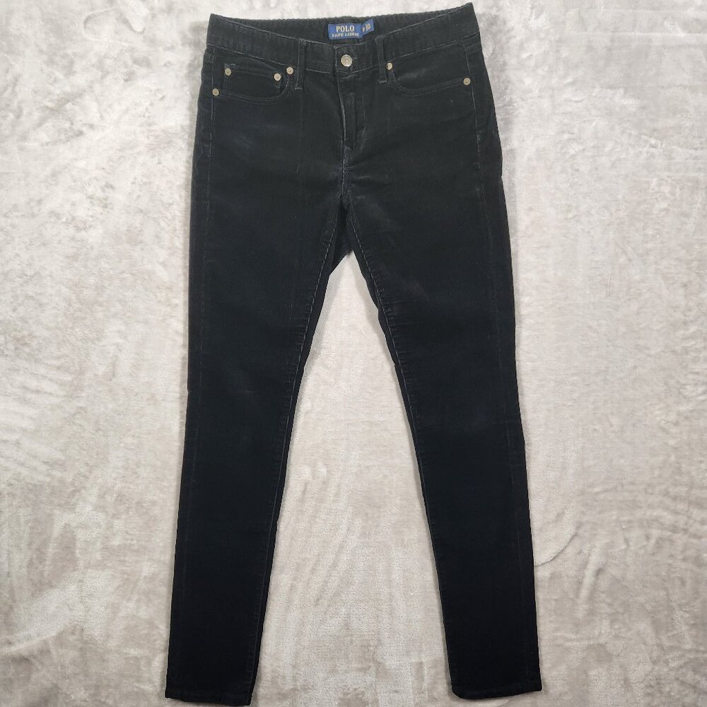 Polo Ralph Lauren Corduroy Stretchy Slim Pants Black Women's Size 10